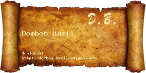 Dombos Bazil névjegykártya